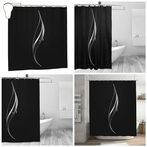 Rideau de douche 183x183 cm moderne lavable en microfibre pour baignoire - 2