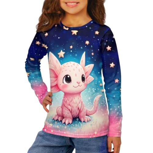 Image of Long Sleeve Shirts for Girls Winter Tops 3-16t Cartoon T Shirts for Fall Clothes