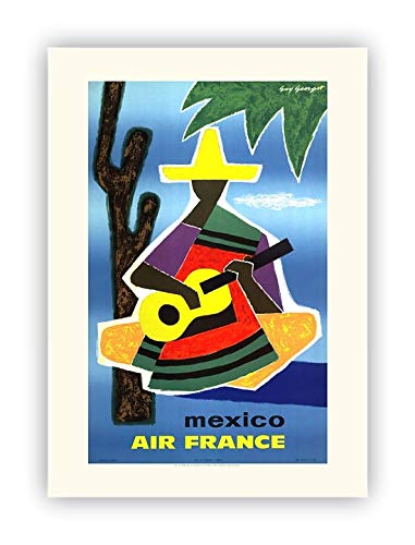 Affiche Air France Mexique Mexico Georget 1962 vintage poster deco retro 50x70