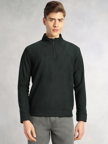 Image of Thomas Scott Men's | Regular Fit | Long Sleeves | High Neck | Solid | 100% Polyester | Knitted | Sweatshirt | Dry Clean Only