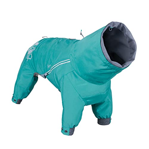 Hurtta Mudventure Overall ECO, Hunderegenmantel, Wasserdicht, Peacock-Türkis, 30S