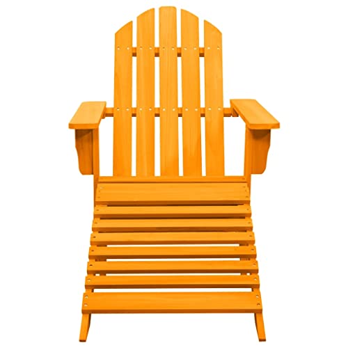 Chair Patio Chair Lawn Chairs Outdoor Chairs Weather Resistant For Patio Deck Garden,Backyard Deck Patio Adirondack Chair With Ottoman Solid Fir Wood Orange #TOP1