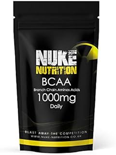 Nuke Nutrition BCAA Capsules | 60 Capsules 1000mg | Advanced Essential Amino Acids Supplement to Build Lean Muscle | Boost Recovery, Muscle Building & Growth | Leucine, Isoleucine & Valine | Vegan