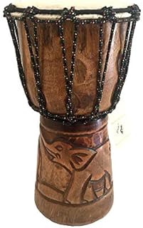 Djembe Drum Solid Wood Deep Carved Bongo Congo African Drum - 12