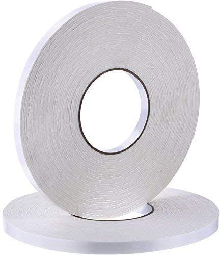 2 Rolls Double Sided Foam Tape PE Foam Tape Sponge Soft Mounting Adhesive Tape (1/2 inch by 50 Feet)