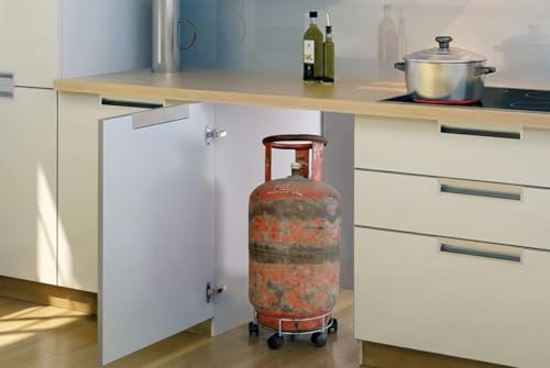 Image of Rincy Stainless Steel Wheel LPG Gas Cylinder Trolley with 6 Wheels (2 Pcs) - 6SG Gas Cylinder Trolley (Multicolor, Pack of 2)