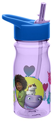 Zak! Designs Tritan Water Bottle with Flip-Up Spout and Straw with Tip & Oh from Home, Break-resistant and BPA-free Plastic, 16.5 oz.