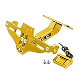 Placa Matrícula para TMAX 530/500/560 para TMax530 SX DX para Tech para MAX para T-MAX 560 Moto Guardabarros Eliminador Soporte Matrícula Ajustable Soporte LED PortaMatrícula(Oro)