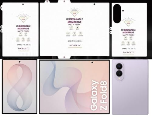 Image of [1 Set - Front + Back + Inside Screen + Hinge Screen Protector Screen Protector for Samsung Galaxy Z Fold 8 [Felxible Acrylic Screen Guard] Clear Film - MATTE