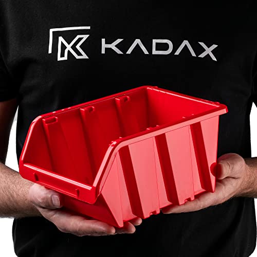 KADAX Werkstatt-Stapelkiste, Stapelbox aus PP Kunststoff, Sichtlagerbox in verschiedenen Größen, Lagerboxen für Werkzeugswand… – Ansicht 4