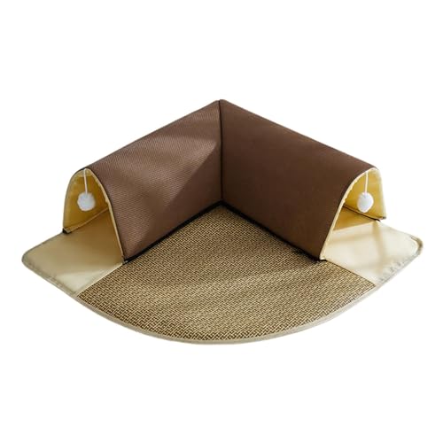 Gralara Cat Bed Play Tunnel,Cat Tunnel Toy for Indoor,Detachable,Cat Passage Cat Tunnel Tubes Toy Tent for Rabbit Kittens, Brown
