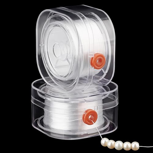 Cuerda elástica para abalorios de 0,3 mm, hilo transparente para fabricación de joyas 8