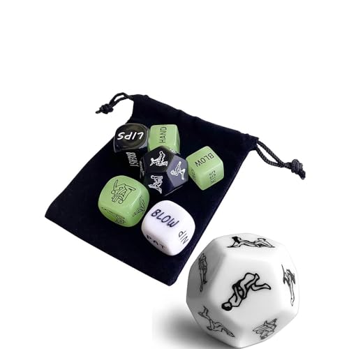 6 tärningar, humoristiska leksaker pargåvor grönt självlysande Alla hjärtans dag och semesterunderhållning