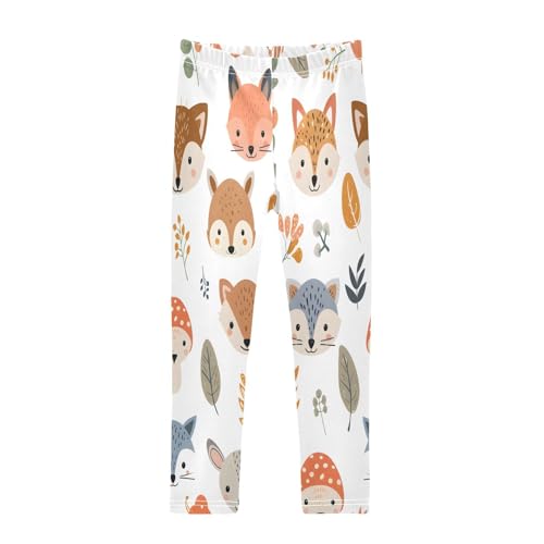 Toddler Girls Leggings Printed Yoga Pants Leggings Mushroom Berry and Leaves for Kids