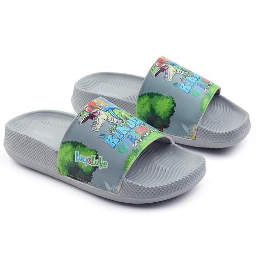 Image of Liberty Lucy & Luke CONNER-2E Casual Printed Slides Slipper For Kids With EVA Sole | Comfortable PU Outsole | Cushioned Footbed | Lightweight and Trendy Design | Stylish Footwear