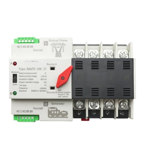 Inverseur de source automatique ATS 4P 220V 100A pour rail DIN