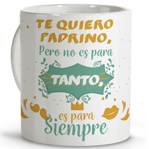 LolaPix Regalos para padrinos y madrinas. Tazas originales para regalar. Regalo padrino. Regalos para padrinos. Taza cerámica 330 ml. FBA 2024