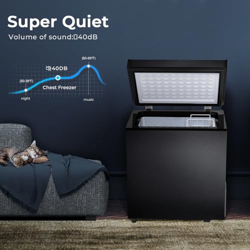 Image of Electactic Chest Freezer 2.0 Cubic Feet Compact Freezer with 2 Removable Baskets, Free Standing Top open Door Deep Freezer, Adjustable Temperature for Home Dorm, Bar, Basement, Kitchen