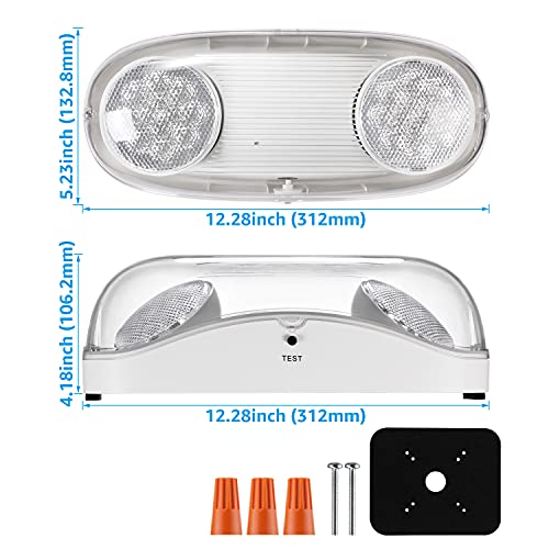 Leonlite ZF3EML-4WWETWHT-2P Outdoor Emergency Light, Wet Location, Exterior Emergency Lights With Battery Backup, Led Egress Lights, Ul Listed, 120/277V, Commercial Emergency Exit Light thumb #6