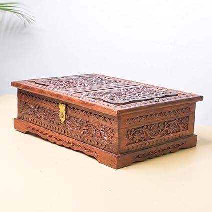 Wooden Holy Book Stand Box for Reading Quran, Geeta, Guru Granth Sahib, Book Box & Diwali Gift (Pack of 1)-image-27