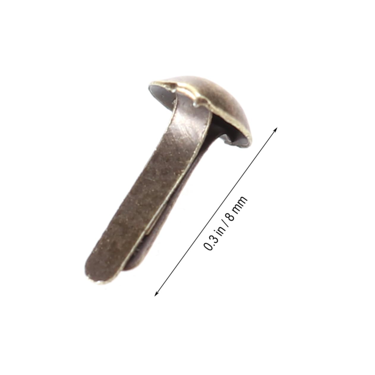 Homoyoyo 100pcs Electroplated Nails Metal Paper Fasteners Brads 4.5x8mm for Crafts