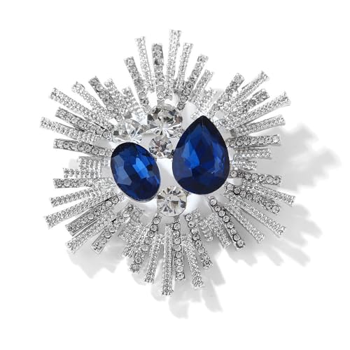 Image of Rhinestone Snowflake Brooch Pin for Women Sparkly Flower Corsage Lapel Pin Vintage Floral Suit Jacket Brooch Pin Jewelry for Women Men Birthday Gifts