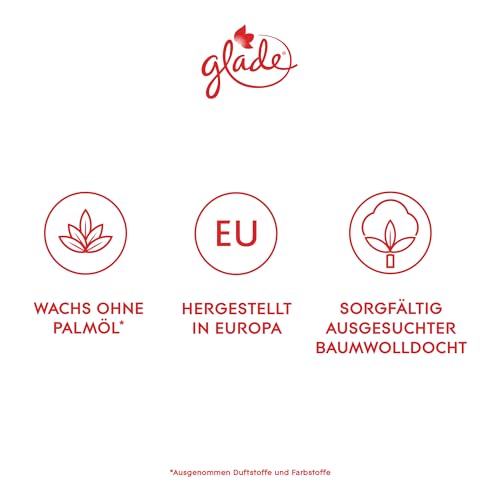 Glade Duft-Kerze im Glas, Bubbly Berry Splash, (6 x 112 g), bis zu 27 Stunden Brenndauer pro Kerze