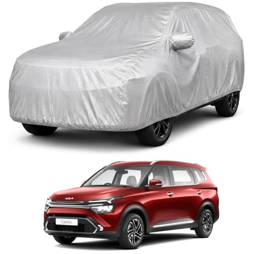 Image of Autofact Car Body Cover Compatible with Carens | Custom Fit Car Cover | 100% Water-Resistant| Triple-Stitched Lightweight Fabric | Dustproof | Indoor & Outdoor Use | Elastic Bottom