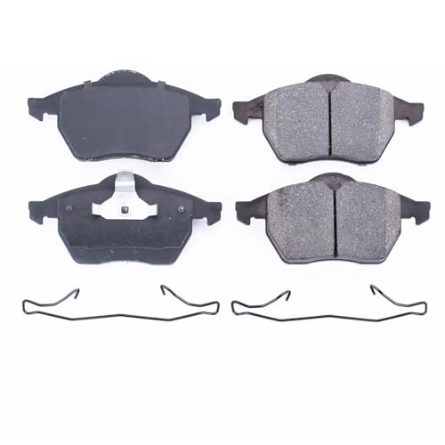 Image of PowerStop Front Brake Pads for Audi A4 1996-99 |A4 Quattro 1996-99 |Saab 9-5 1999 |900 1997-98 - Z17 Ceramic Brake Pads with Installation Hardware, 17-736