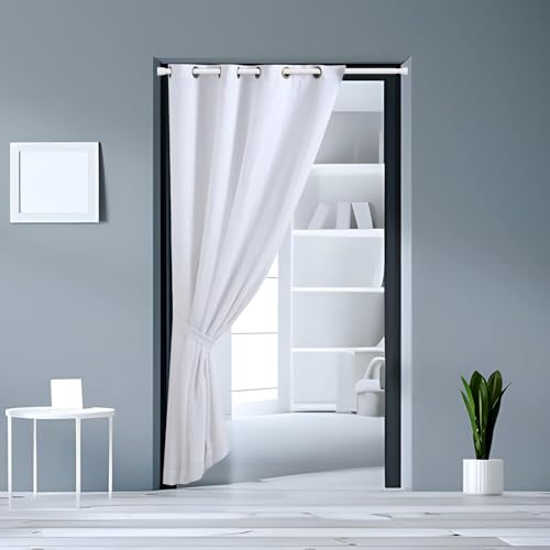 Image of HASTHIP Retractable Curtain Rod 28.7-43 inches Tension Rod 13mm Diameter Multipurpose Metal Rod Window Safety Bar Detachable Hanging for Wall