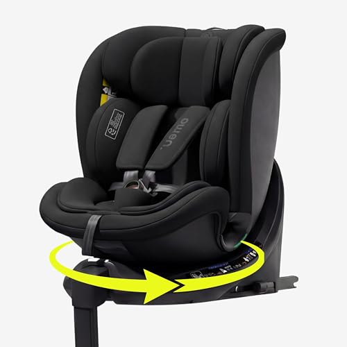 OWEN 360Comfy Kindersitz 360° Drehbar Isofix | ECE R129 i-Size (40-150 cm) | 0-12 Jahre (0-36 kg) | Reboarder mit Seitenaufprallschutz & Sonnenverdeck (Schwarz)