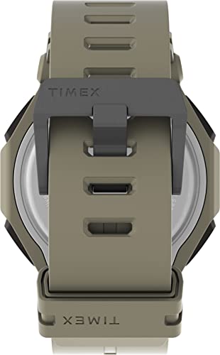 TIMEX Resin 3 Hands Men Analog Grey Dial Coloured Quartz Watch, Square Dial with 45 Mm Case Width - Tw2V35500Uj, Bandcolor-Gray - Image 3