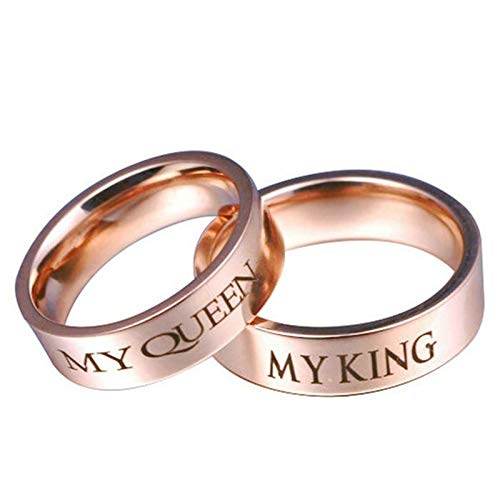 Bague de Promesse Couple Or Rose Idée Cadeau Saint-Valentin et Anniversaire