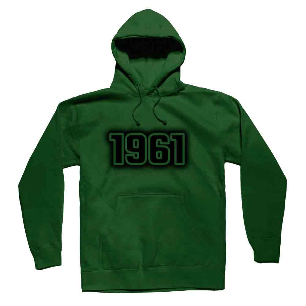 Sweat à capuche 1961 Year vert olive aux finitions premium durables