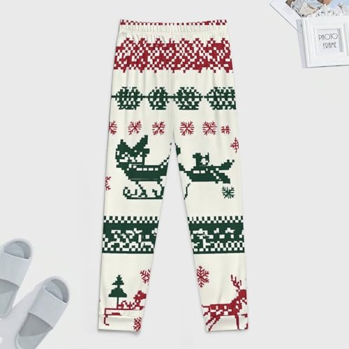 Christmas Santas Sleigh Breathable Mens Pajama Pants Lounge Sleep PJ Bottoms Sleepwear Jogger3