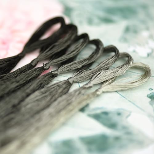 Image of MIINGGUXIUYI Mulberry Silk Floss Embroidery Thread Floss-Cross Stitch Threads China Silk Woven Jewelry Threads DIY Sewing Kits (84)