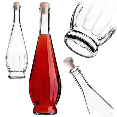 Botellas de cristal KADAX 750 ml, 1 unidad, botellas de licor vacías con corcho, botellas de vidrio para aguardiente, botellas para rellenar licor, vino y aguardiente, botellas de vino