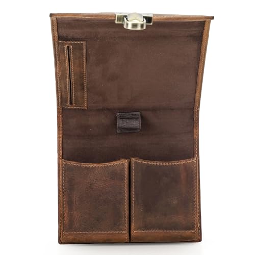 CONTACTS Full Grain Leather Playing Card Case for 2 Decks