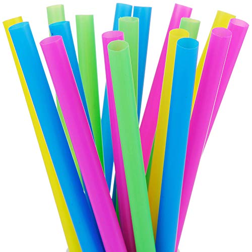 ALINK 100 Extra Large Plastic Bubble Tea Smoothie Straws, 1/2" Wide X 8 1/2" Long Wide Boba Straws #1