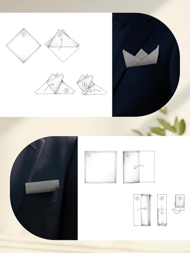 Image of Mantieqingway Cotton Handkerchiefs for Men Solid Color Pocket Square for Suit Formal Wedding Church