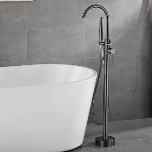 Robinets mitigeurs de bain dorés avec douche anticalcaire