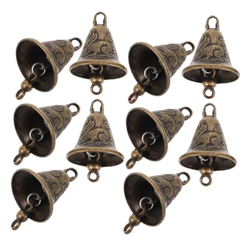 iplusmile 10 Piezas Campanas Rústicas Pequeñas de Antiguo para Decoración de Árbol Manualidades y Colgantes Campanas de Viento para Adornos Navideños y Decoración Artesanal