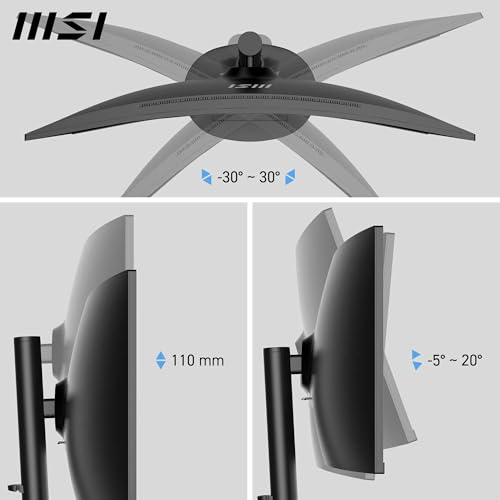 MSI Modern MD342CQP Écran PC 34'' UWQHD incurvé Dalle VA 3440 x 1440 KVM PIPPBP Large Gamme de Couleurs Confort des Yeux Haut parleurs intégrés réglable sur 3 Axes HDMI 2.0b DP 1. - vue 6