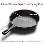 Cast Iron Frying Pan 10 Inch, Skillet Frying Pans with Pour Spouts for Gas, Induction, Grill - No Coating, Chemical-Free, Oven Safe, Even Heating Cookware, Naturally Nonstick with Oil Seasoning - Image 3