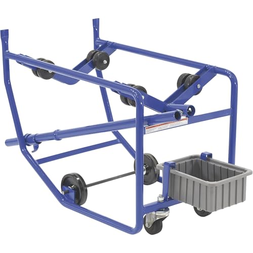 Vestil RDC-100-10 Steel Revolving Drum Cart 66-3/4 In. x 18-7/8 In. x 26-3/4 In. 1000 Lb. Capacity Blue