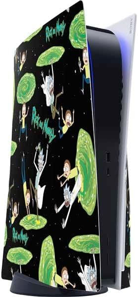 Skinit Decal Gaming Skin Compatible with PS5 Console - Officially Licensed Adult Swim Rick and Morty Portal Pattern Design