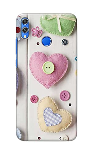 Image of PRINTFIDAA Heart Shape Hard Back Cover for Honor 8X, JSN-L11, JSN-L21, JSN-L22, JSN-L23 Back Cover -(P6) KAT1010