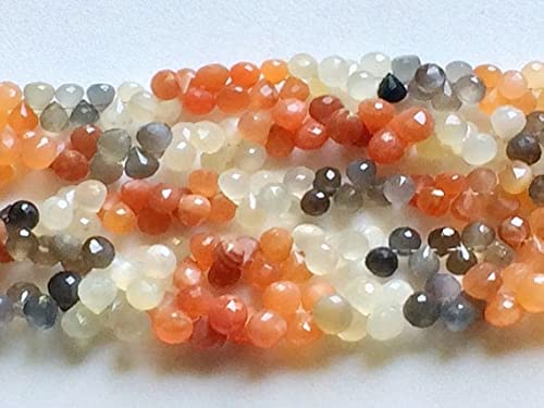 Multi Moonstone Onion Briolettes 7mm pierre de lune naturelle