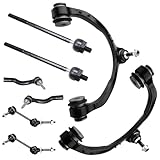 HHCM 8pc Front Upper Control Arm Kit for Ford Crown Victoria/Lincoln Town Car/Mercury Grand Marquis 2003-2011, K80038 K80040 Front Upper Control Arm+ Outer Inner Tie Rod+ Front Sway Bar Link Kit