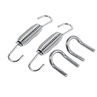 Auspufffeder, 65 mm Motorrad-Auspufffeder Motorrad-Auspuffrohr, drehbare Edelstahl-Auspufffedern Silber für Motorräder